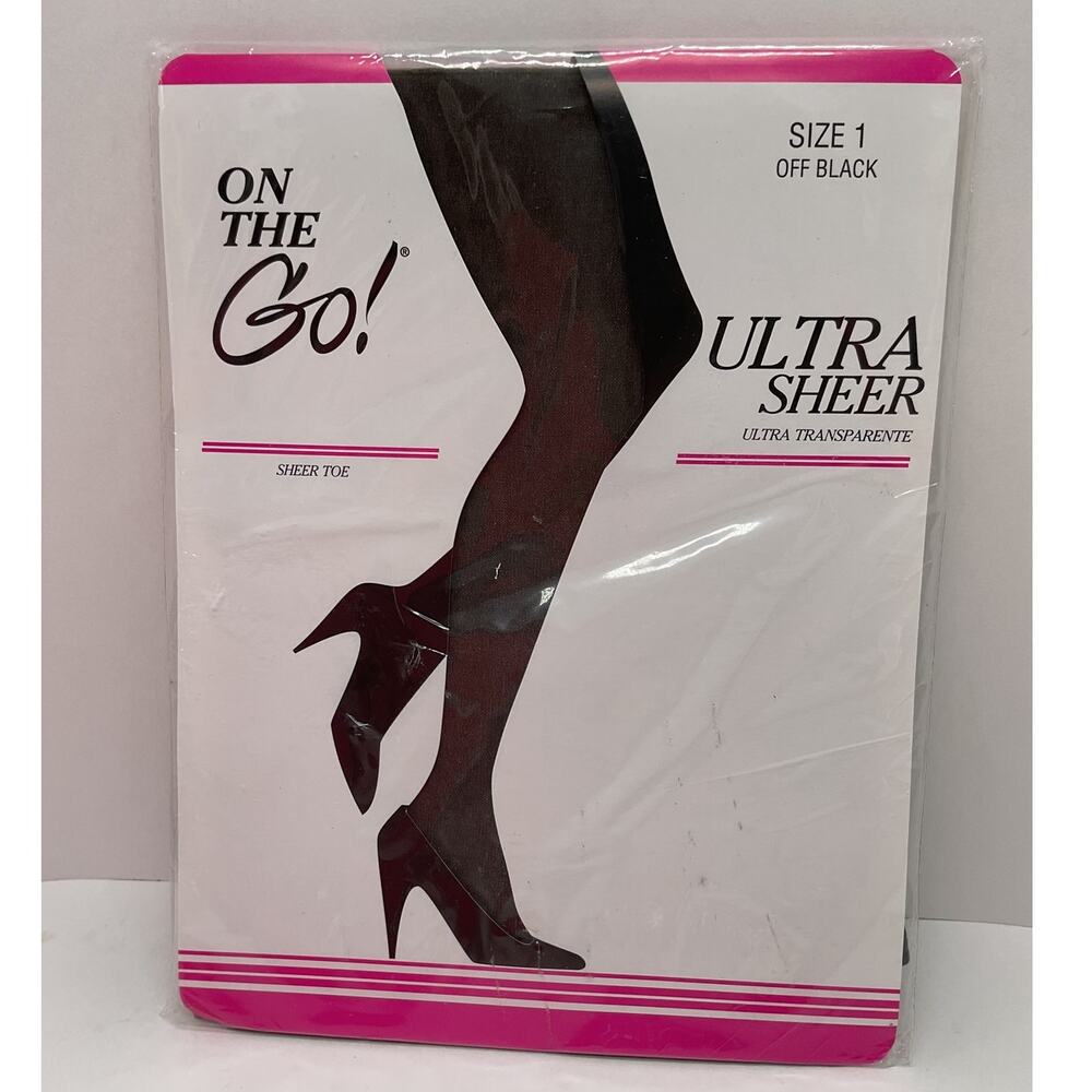 On the go Day Sheer Pantyhose Size 1 Small Off Black NEW
